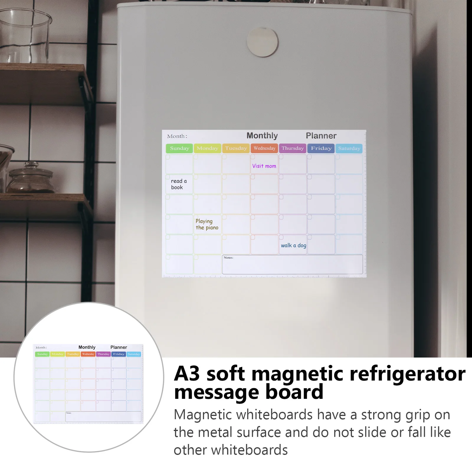 

Magnetic Schedule Board Fridge Note Plan Whiteboard Sticker Tool Calendar Erasable Fridge Magnetic Board Memo