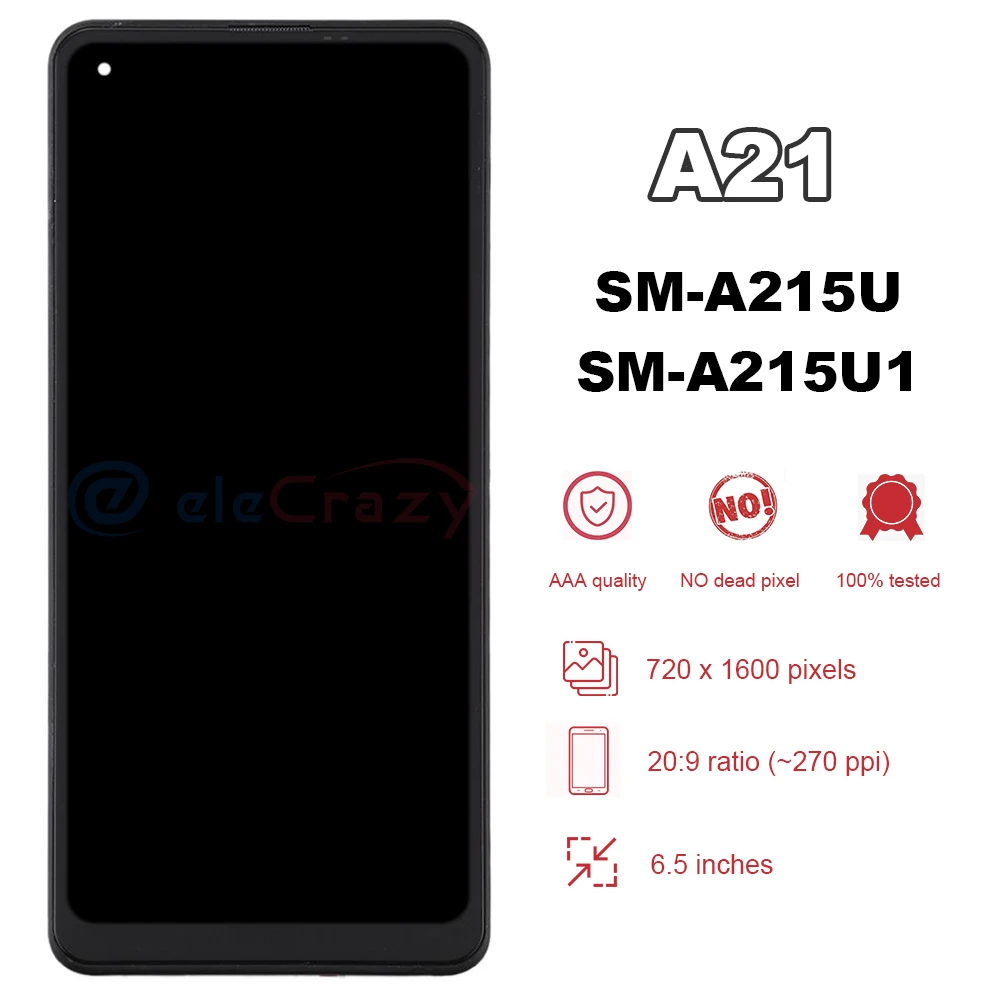 Qualità Premium per Samsung Galaxy A21 A215 schermo LCD A215U A215U1 A215W Display con sostituzione del gruppo digitalizzatore Touch