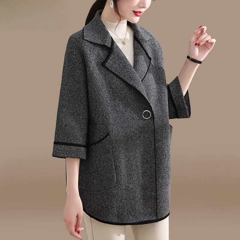 

Faionable Knitted Cardigan for Young Mothers Middle-Aged Women Ele Spring Autumn New Sle Ladies Outerwear Coat