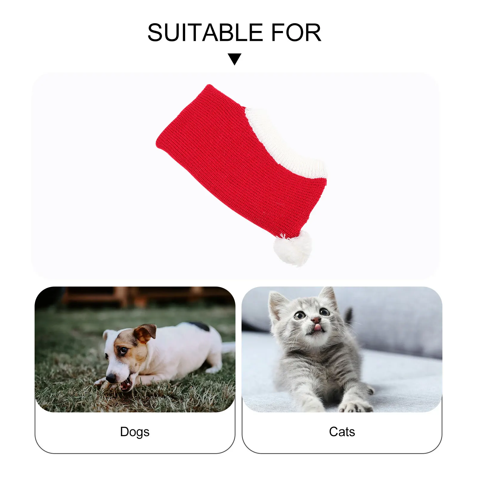 

Pet Warm Hat Puppy Hats Christmas Decoration Knitted Dogs Polyester Winter for Cat