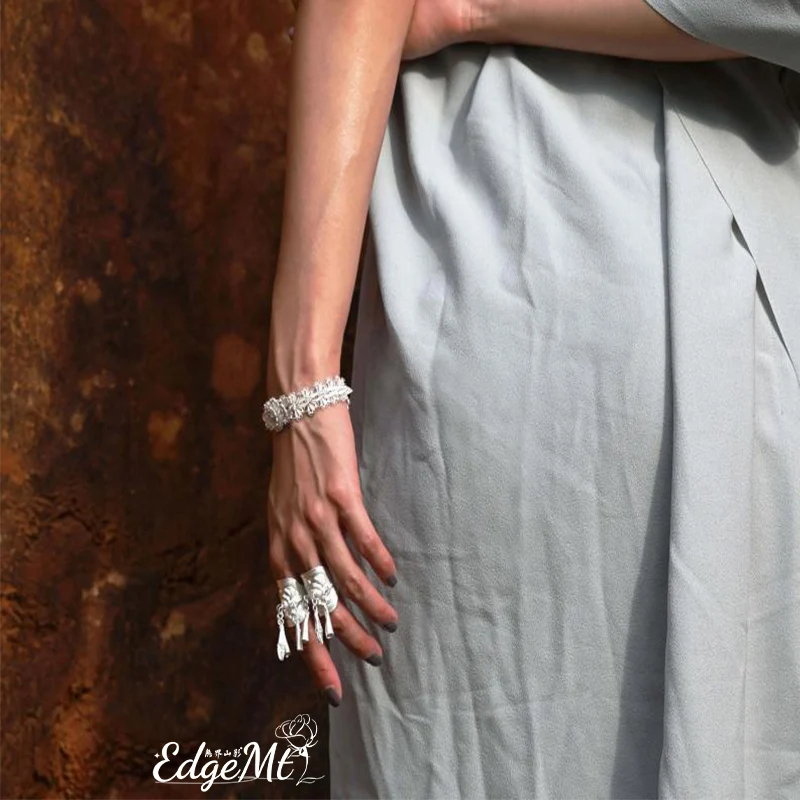 Ethnic Style Alloy Tassel Open Ring - Men's & Women's Trendy Accessory, Adjustable Unique Jewelry