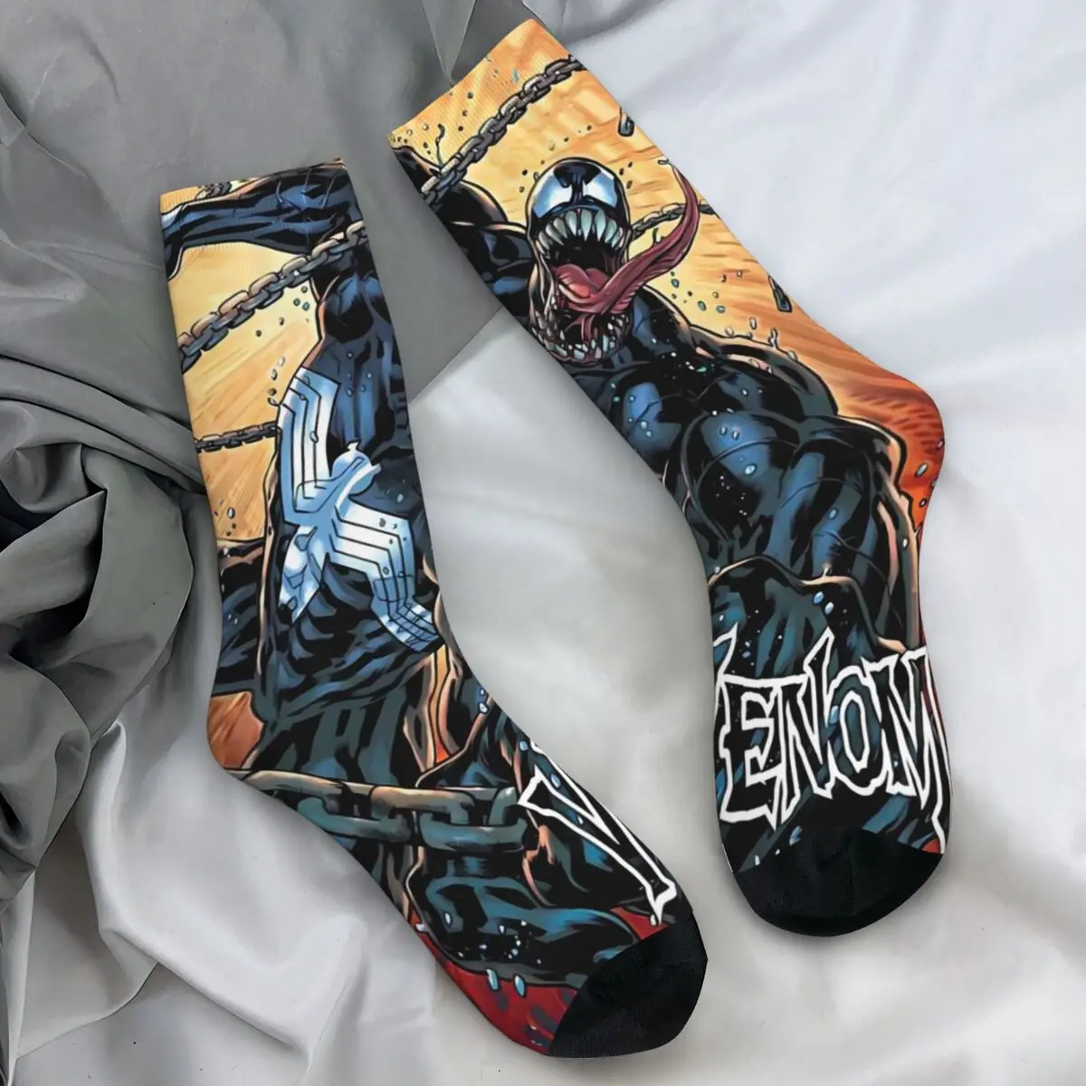 Venom Poster Socks Winter Stockings Modern Couple Breathable Socks Pattern Running Anti Bacterial Socks