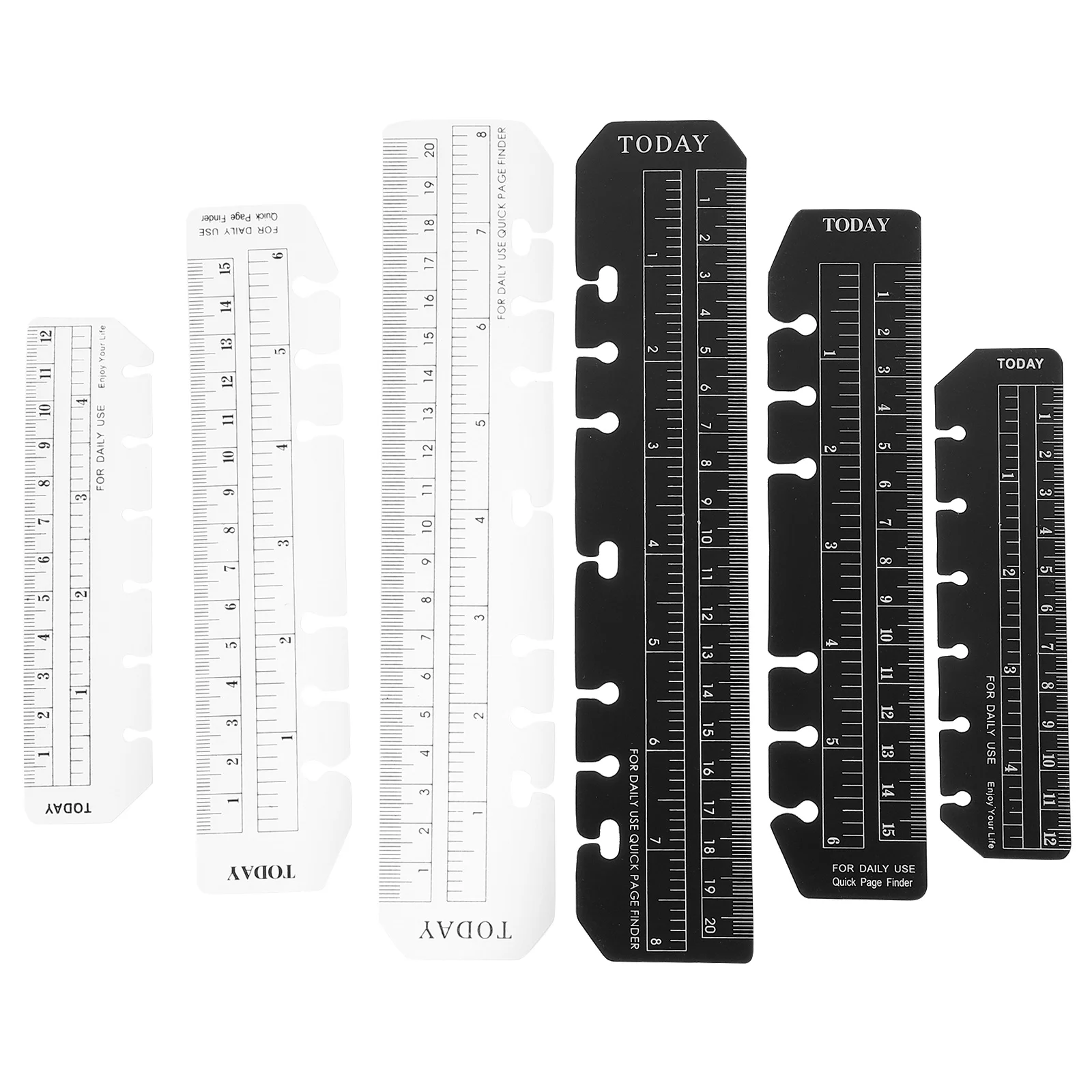 12Pcs Plastic Bookmarks Ruler Book Mark Tool Lightweight Practical Gifts Planner Bookmark Spiral Snap in Page Ruler