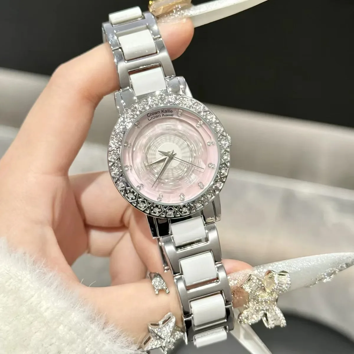 Crown Kallie - Starry Sky Series Rotating Ice Flower Yaoguang Powder Fully Automatic Women's Watch CK8170