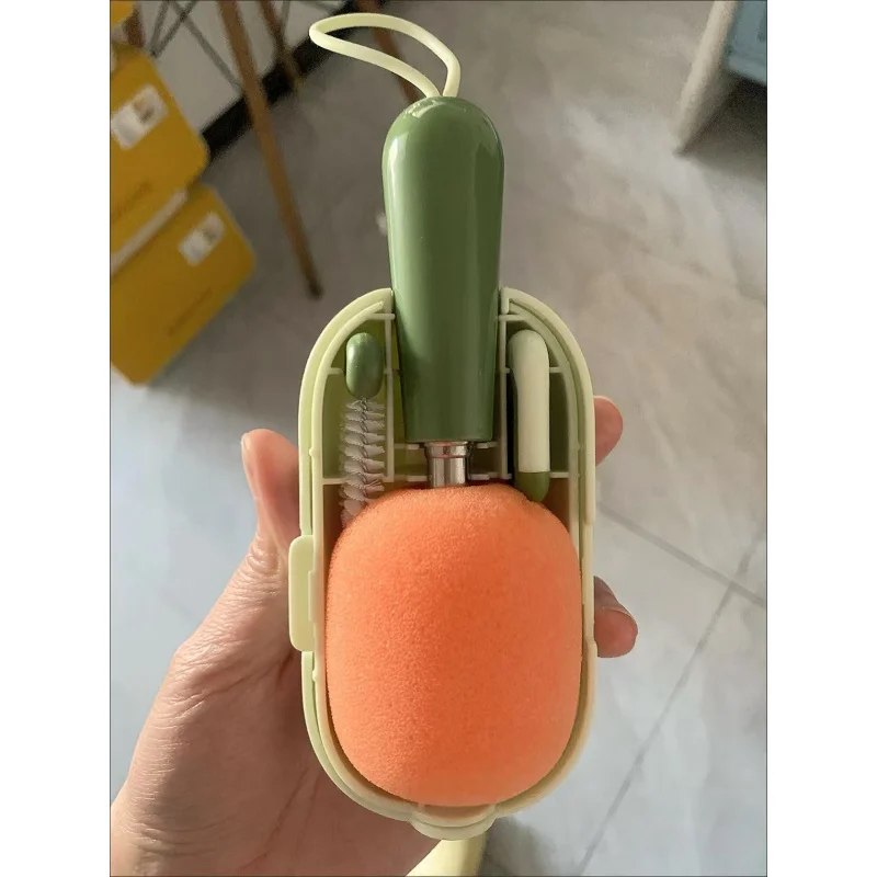 Multifunctional  Retractable Bottle Cleaning Brush Portable Foldable Sponge Cup Washer For Travel Kitchen Glass Mug Cleaning