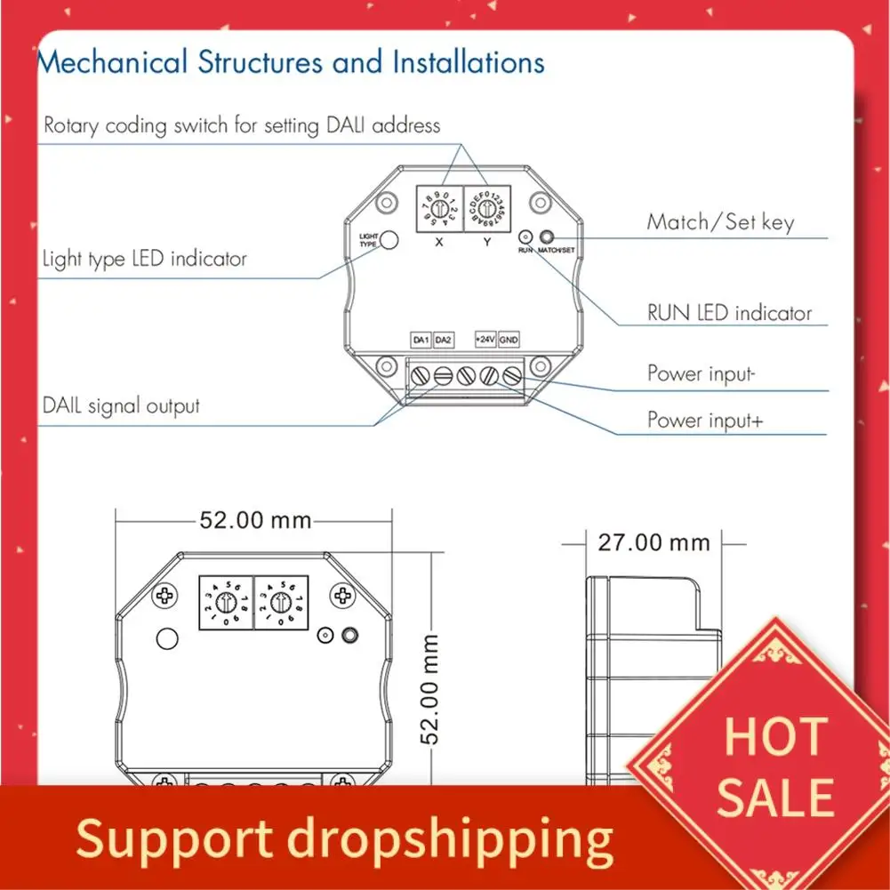 

B44C Tuya Wi-Fi Zigbee для преобразователя DALI, диммер, контроллер постоянного тока 24 В, DIM CCT RGB RGBW RGB и CCT, полоса Smart Life APP