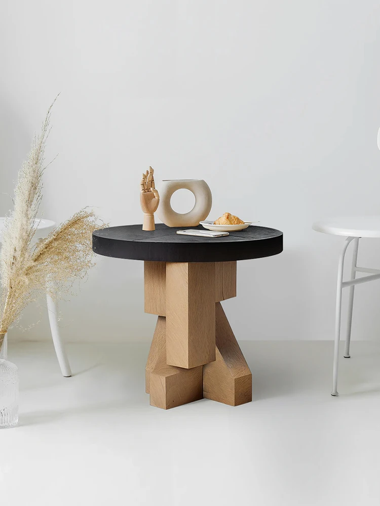 Bed and breakfast tea room geometric art small coffee table bedroom bedside corner table