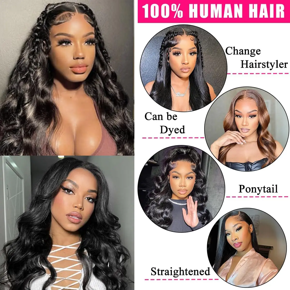 30 Inch Body Wave Gluless Human Hair Lace Front Pruiken 13X4 13X6 Hd Transparant Lace Pruik 4X4 Sluiting Pruik Voor Vrouwen