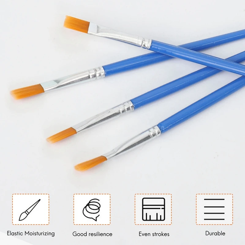 200 Stuks Platte Verfborstels Kleine Borstel Bulk Voor Detail Schilderen Ambachtelijke Aquarel