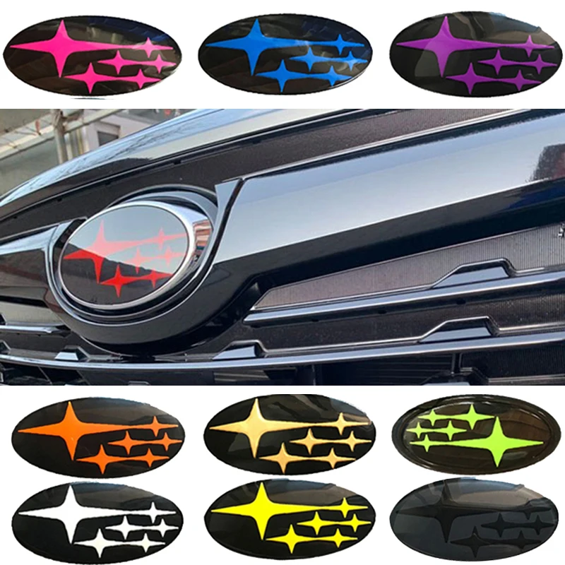 2 pçs acrílico logotipo dianteiro do carro traseiro emblema adesivo para subaru xv outback impreza brz wrx sti legado forester acessórios