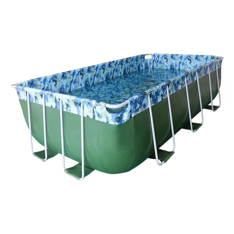 

China Factory Large Steel Frame Inflatable Rectangular Metal Frame Swimming Pool Outdoor Above Ground PVC Swimming Pool