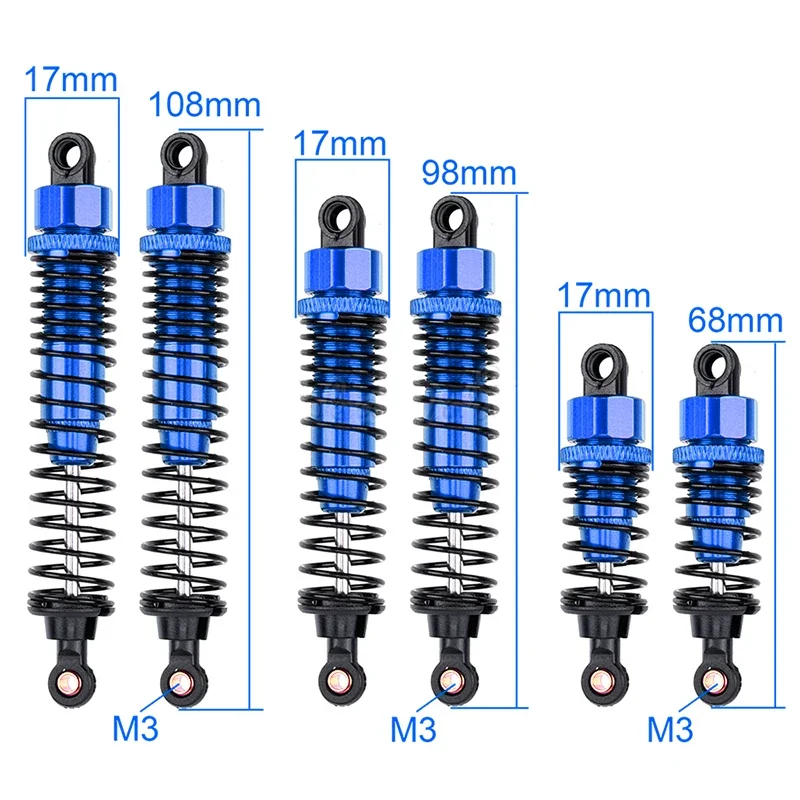 2 sztuki 68mm/98mm/108mm aluminium RS regulowany aluminiowy amortyzator oleju części zamienne do samochodu HSP 1:10 ciężarówka terenowa RC