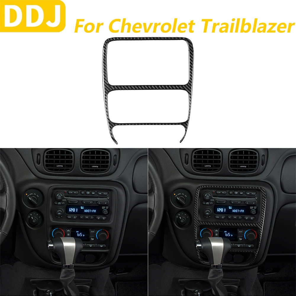 

Для Chevrolet Trailblazer 2002-2009 настоящее углеродное волокно центральное управление радио CD AC панель рамка крышка отделка автомобильные аксессуары наклейка