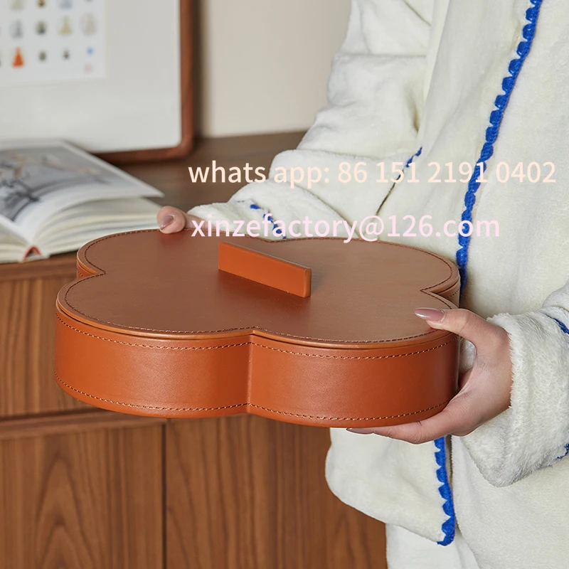 

Customizable Leather Storage Box Home Into The House Porch Key Jewelry Box Light Luxury Model Room Tray Ornamen