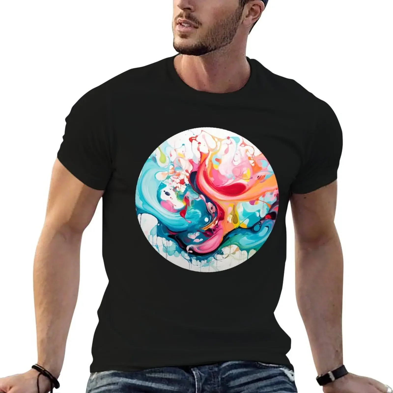 

Abstract Swirl Pattern T-Shirt valentines boutique clothes plus size tops designer shirts t shirts for men