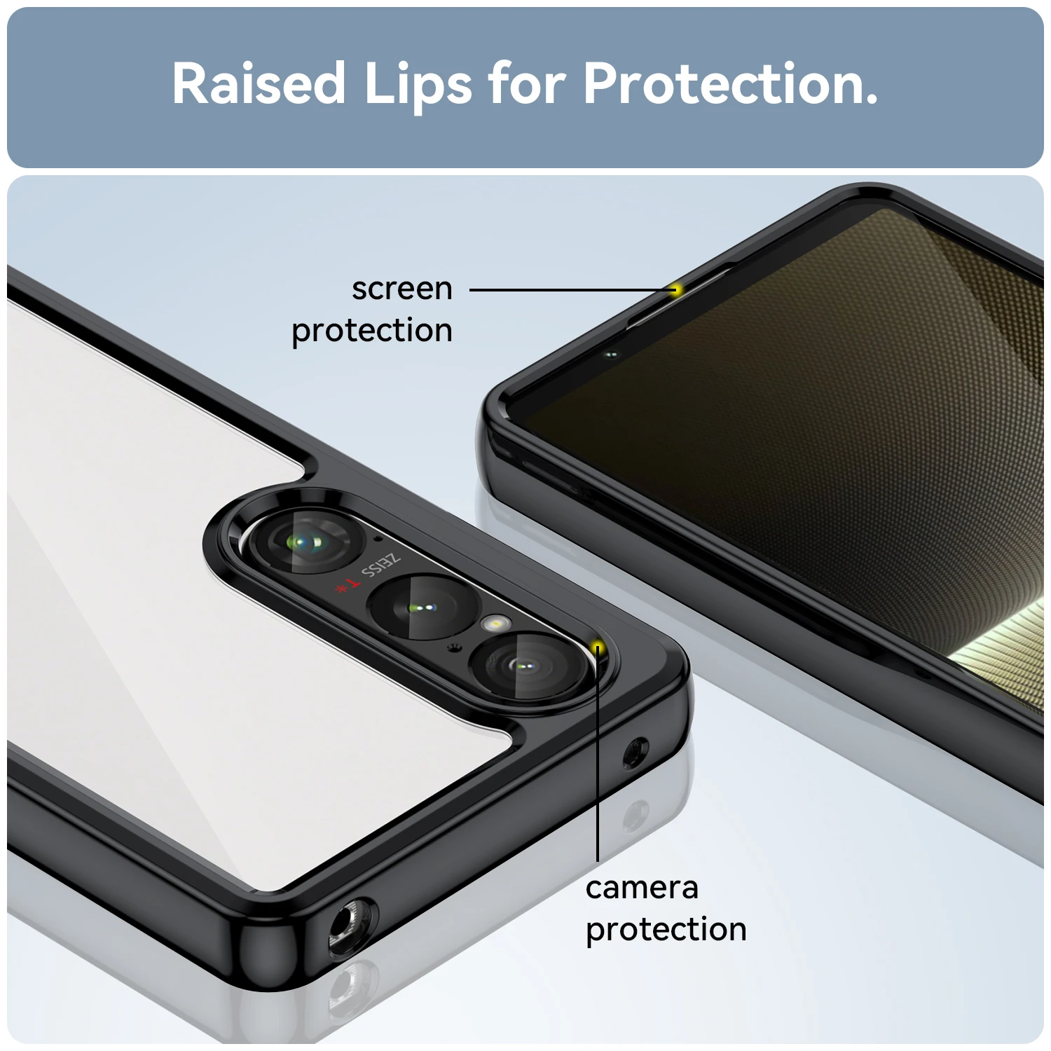 Rugged Shield Shockproof Phone Case For Sony Xperia 1 VI 10VI 5 V TPU Bumper Transparent Acrylic Protective Back Cover Fundas