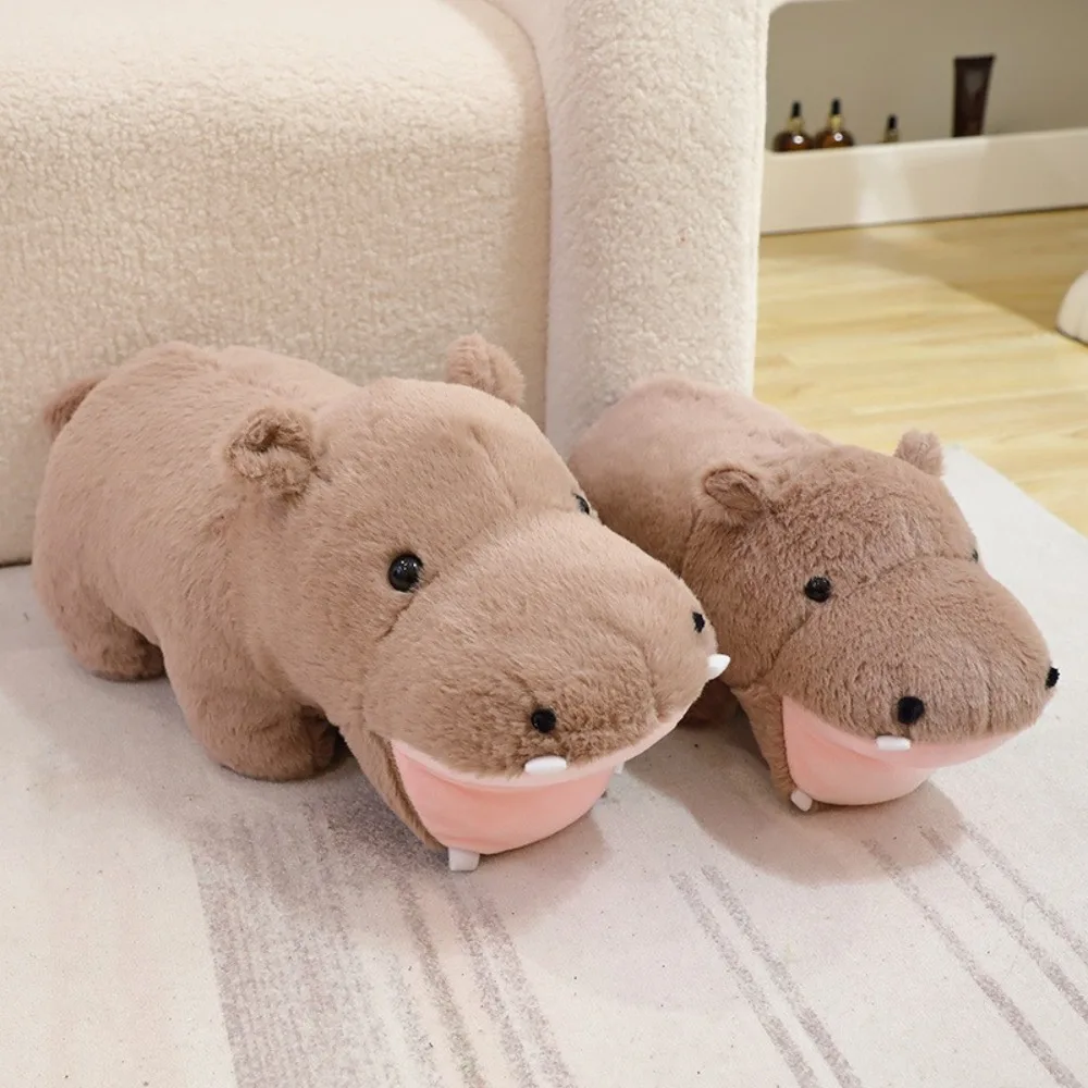 New Moodeng Baby Hippo Plush Toy Cartoon Big Mouth Hippopotamus Doll Home Decor Lovely Sofa Pillow Birthday Gifts