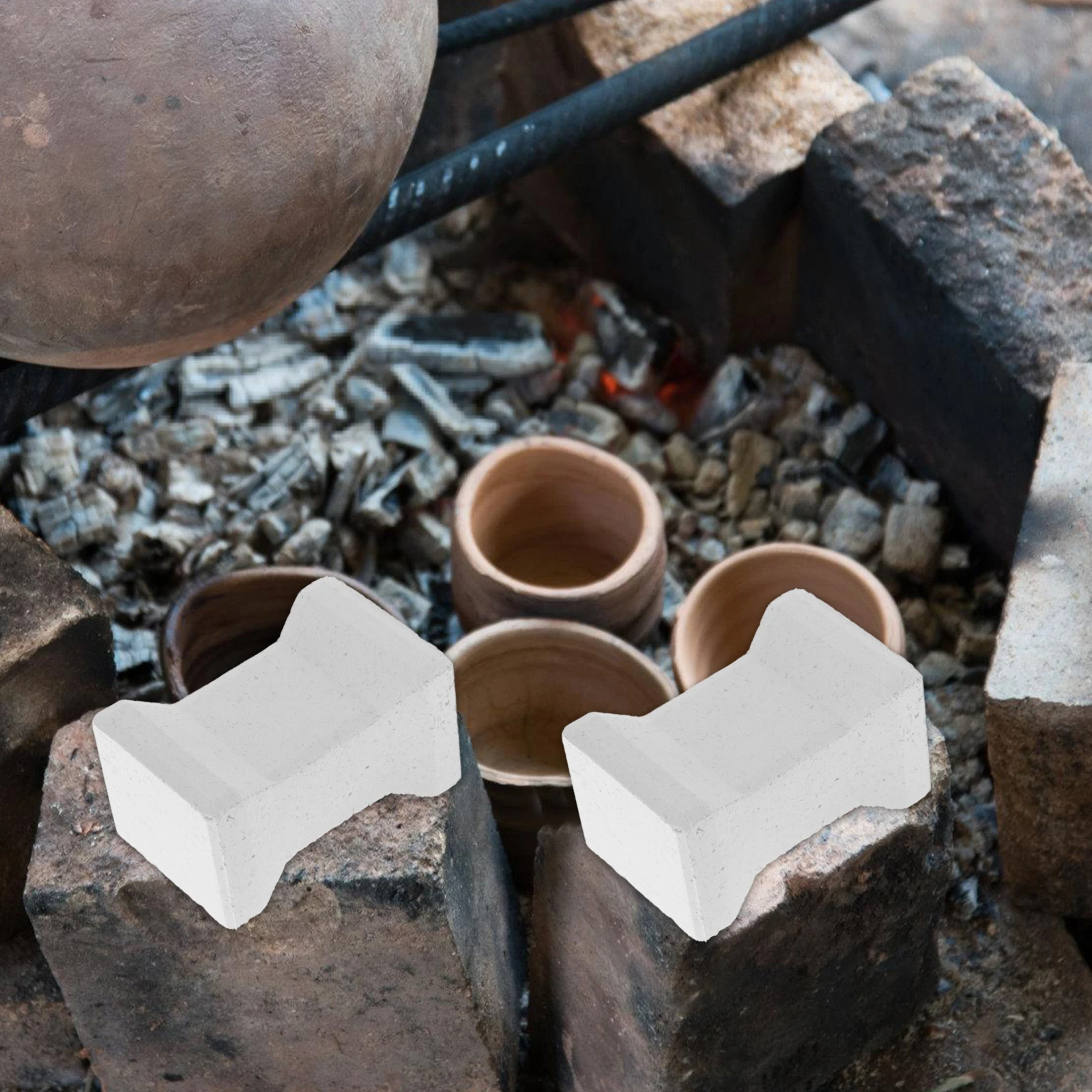 

2Pcs Ceramic Pillars Feet Pottery DIY Accessory 9cm Silicon Carbide Support Electric Kiln Tool Temperature Resistant Bracket