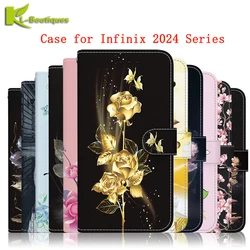 Wallet Card Stand Magnetic Flip Case For Infinix Note 40 Pro Plus Hot 40i Hot40 GT Pro 5G Note40 Coque Etui Leather Phone Cover
