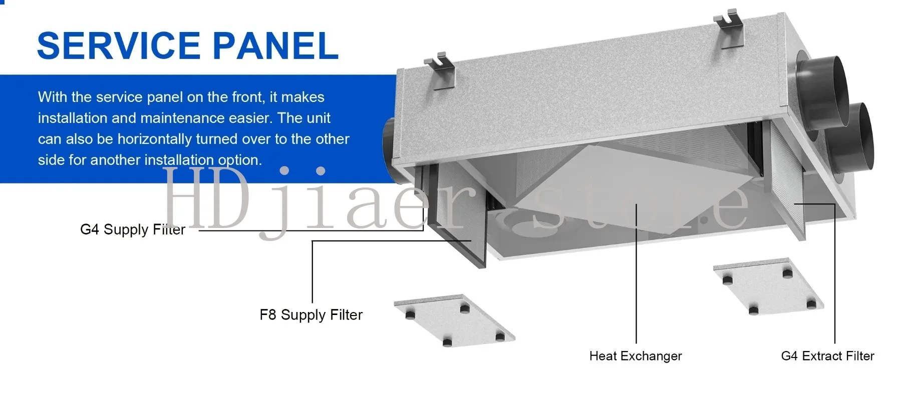 

Double Flow VMC Heat Recovery HRV Ventilation Bypass Function Fresh Air Extract Air Double Way Ventilation System