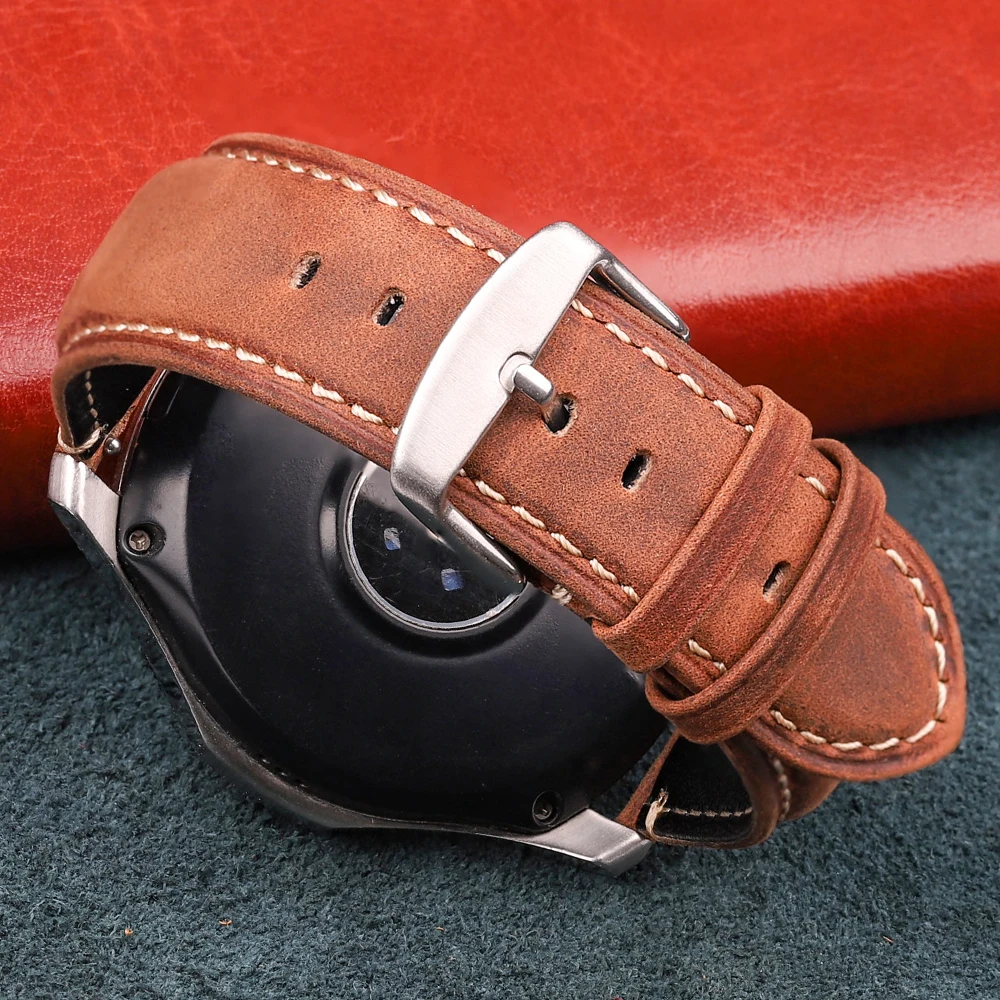 

Vintage Matte Genuine Leather Watchbands 20mm 22mm Quick Release Strap Watch for Samsung Galaxy Smart Watch Band Men Women