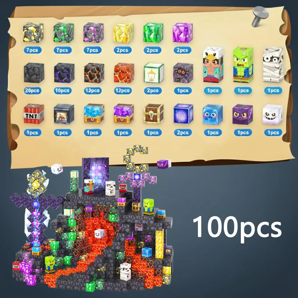 Blocchi magnetici Mattoni creativi La mia famosa scena Set architettonico mondiale Bambini Modello fai da te Giocattolo Regali di Natale per bambini