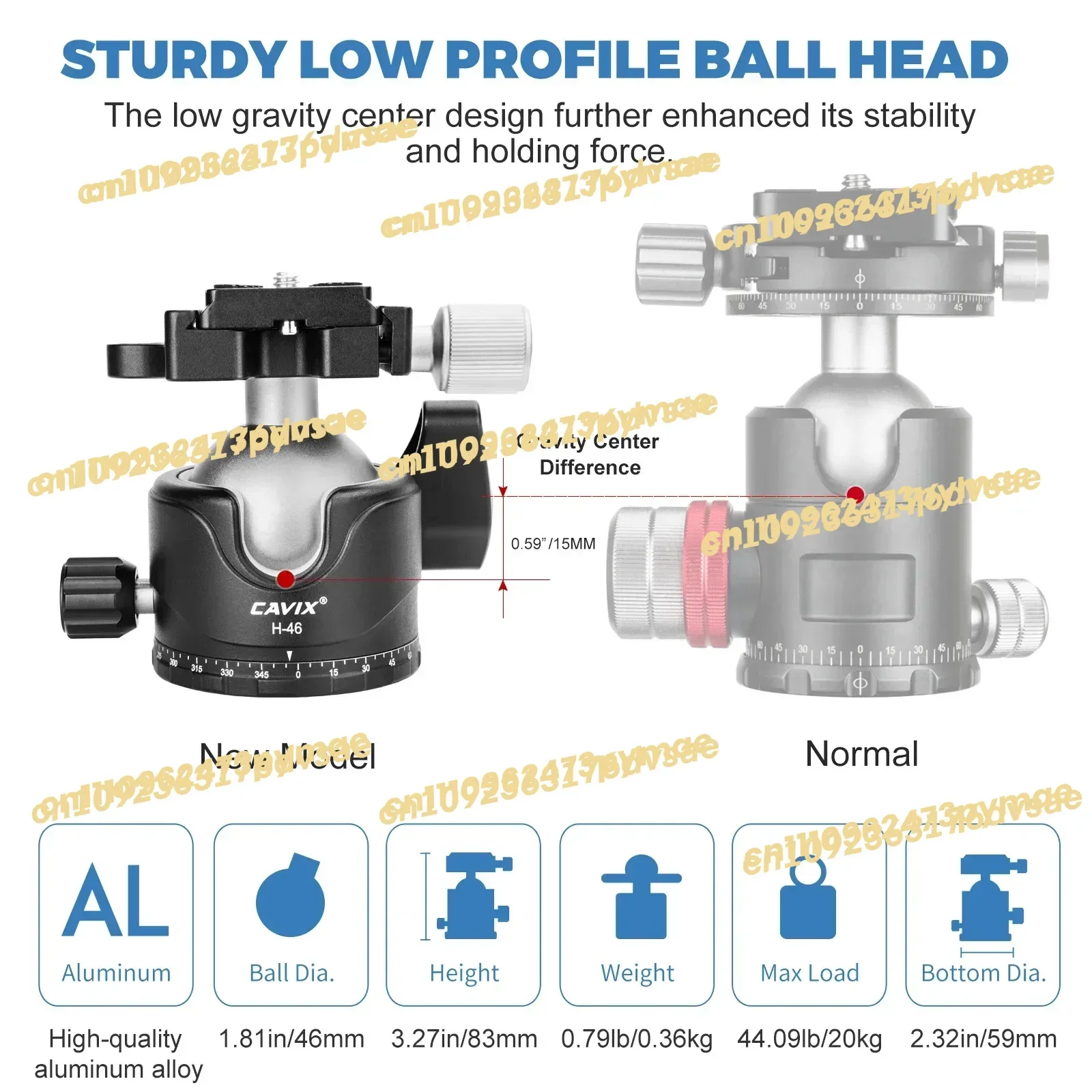 

2025 46mm Camera Mount with Quick Release for Tripod Hunting Swivel Adjustable Ball Head & Photo Accessories