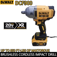 DEWALT DCF900 kit 1/2 inch brushless cordless high torque impact wrench, power tool DEWALT 20V battery charger, 1396N. M,