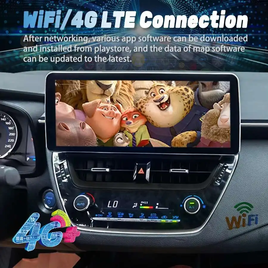 لتويوتا كورولا 2019 2020 2021 2022 2023 E210 اللاسلكية Carplay أندرويد السيارات 4G 12.3 بوصة أندرويد 14 سيارة الوسائط المتعددة 2DIN لتحديد المواقع