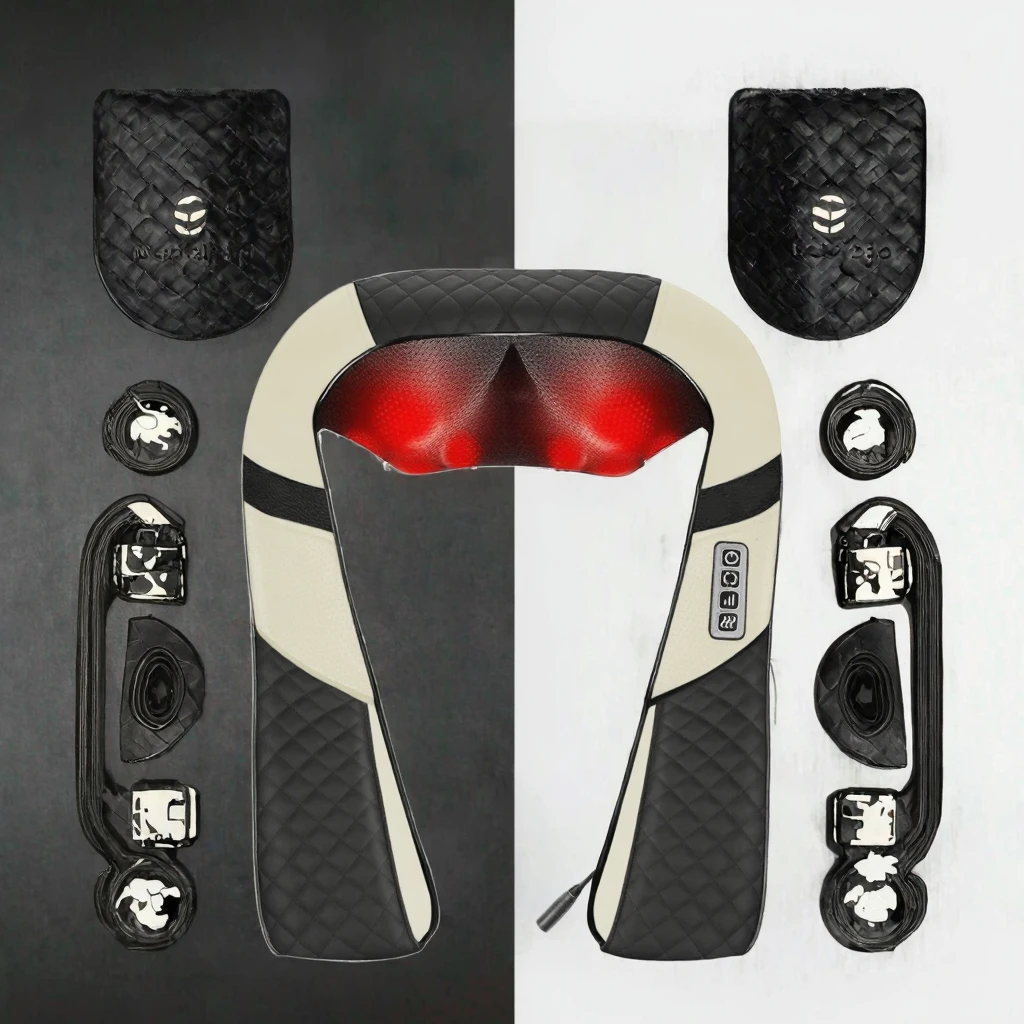 STLF2025 Masajeador eléctrico portátil Shiatsu para cuerpo y espalda Máquina calentada para aliviar el dolor por vibración de cuello y hombros