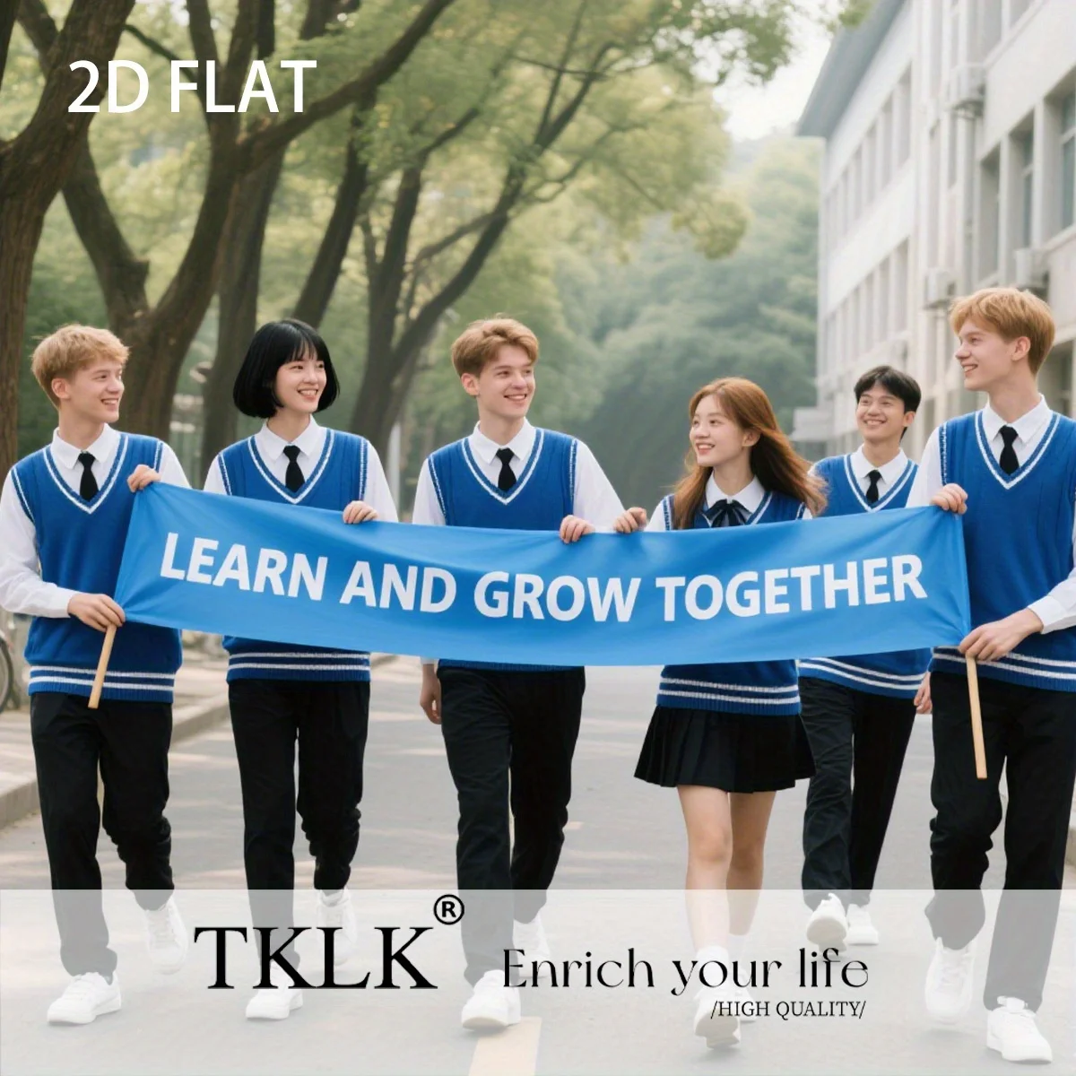 

Customizable Polyester Parade Banner - Personalized Photo, Perfect for Parade, Holiday Parties, Graduations - 2 pocket positions