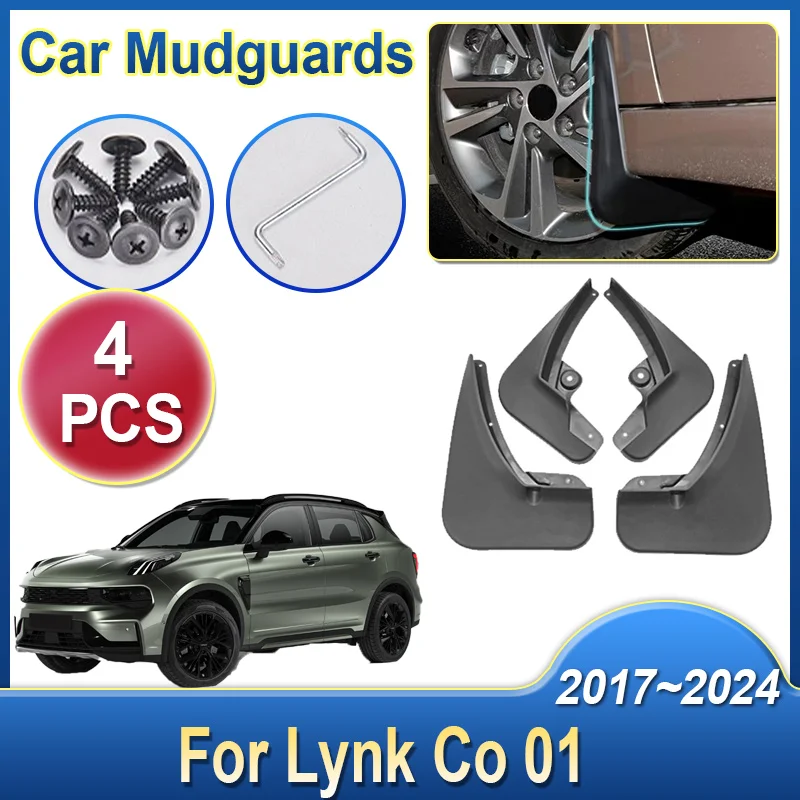 Für Lynk Co 01 2017 2018 2019 2020 2021 2022 2023 2024 4 Stück Auto-Schmutzfänger Hintere Spritzschutzklappe Schmutzfänger Auto-Zubehör
