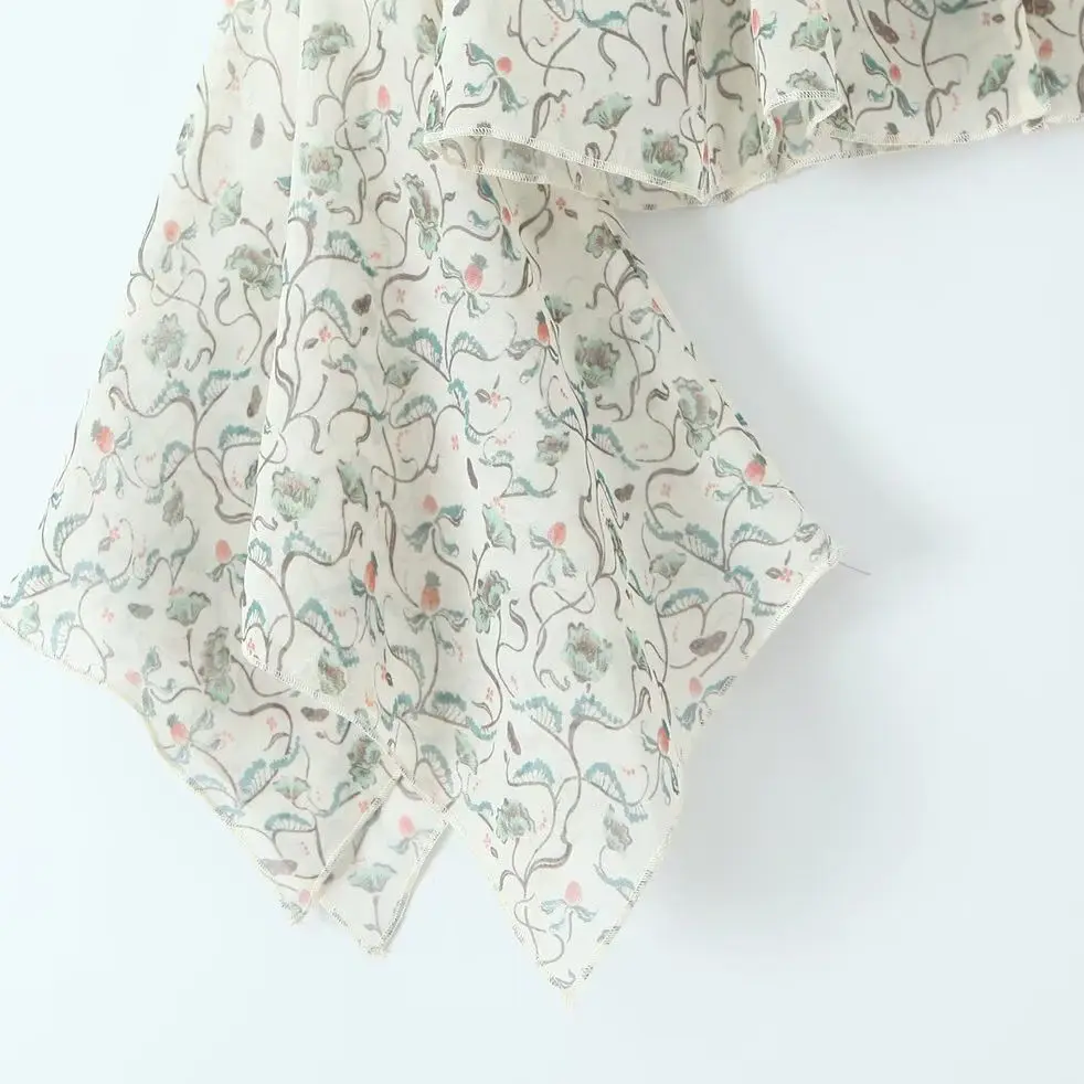 JNLEAOG automne nouveau femmes décontracté polyvalent imprimé irt coupe ample Polyester longue Sve filles irt européen Sle Faion