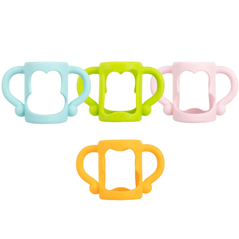 

4 шт. силиконовые ручки для детских бутылочек, нескользящие, яркие цвета, универсальные, легко моются.