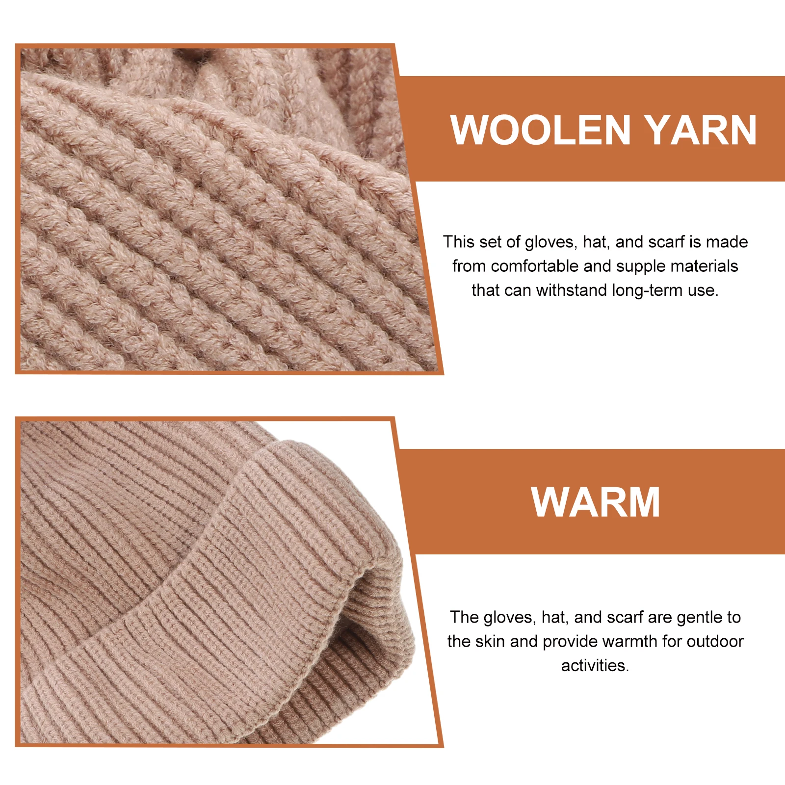 

1 Set Women'S Winter Warm Gloves Hat Scarf Set Touchscreen Beanie Soft Skin-Friendly Outdoor Riding Climbing Mittens For Girls