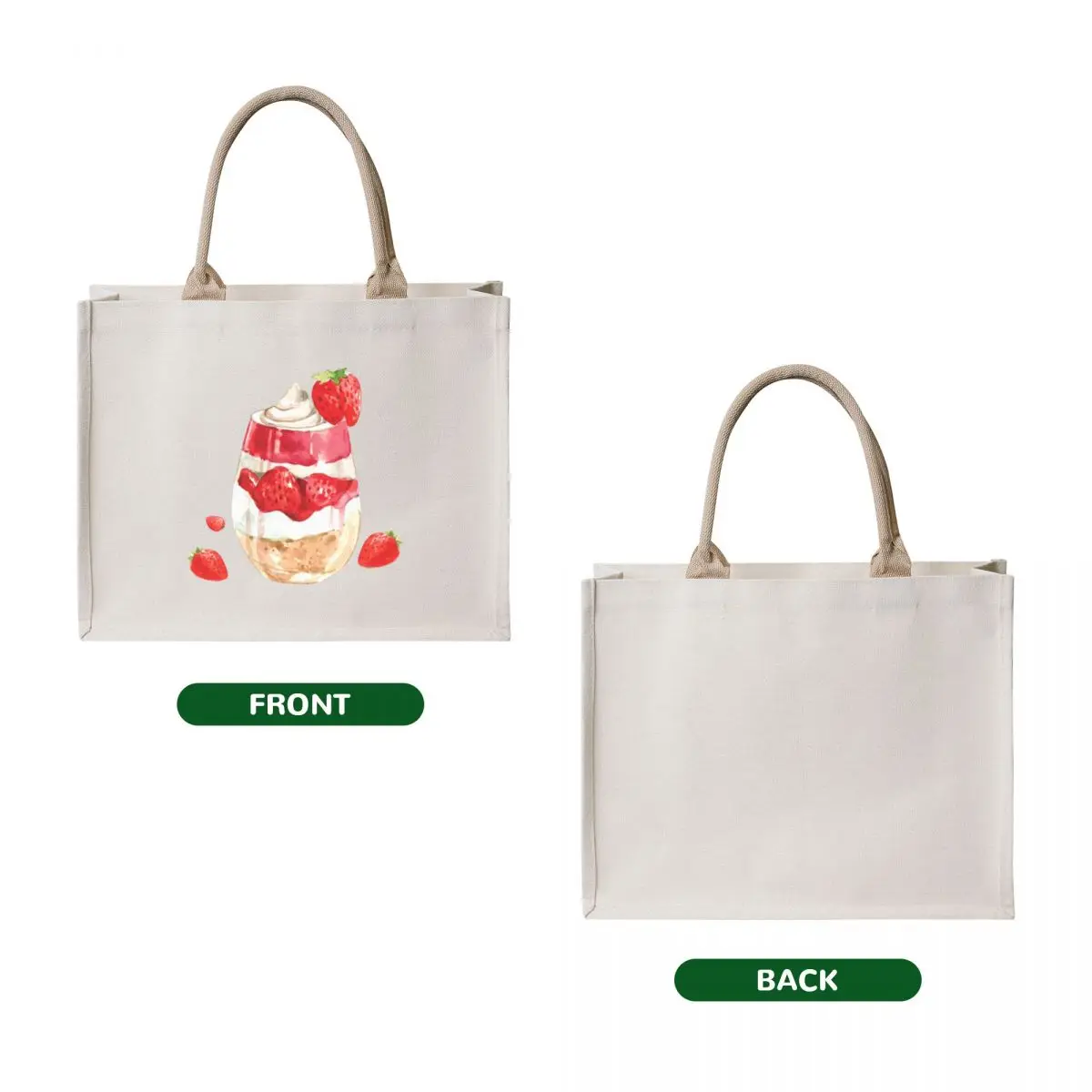 Strawberry Creme Parfait Tote Bag Canvas custom fabric bag bag for beach
