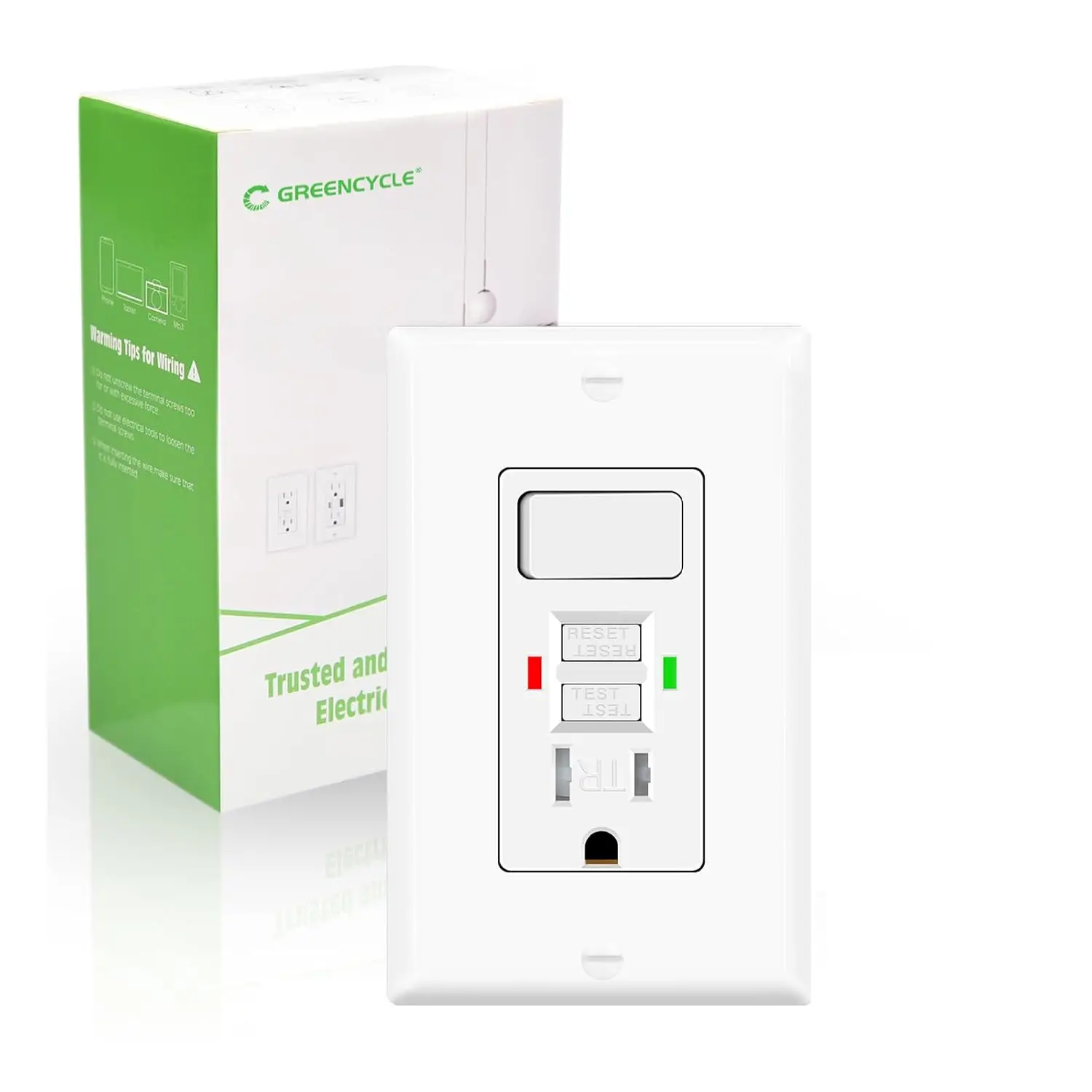 

1-10 шт. 15-амперовая комбинированная электрическая розетка GFCI белого цвета с защитой от несанкционированного доступа, вилка GFCI стандарта США с индикатором ETL LED