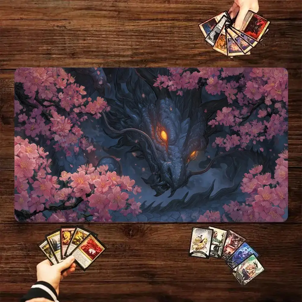 Mystic Black Dragon Design TCG Playmat Magic Card Battle Mat 35X60CM gathering gaming mats tapete magic mat card pad