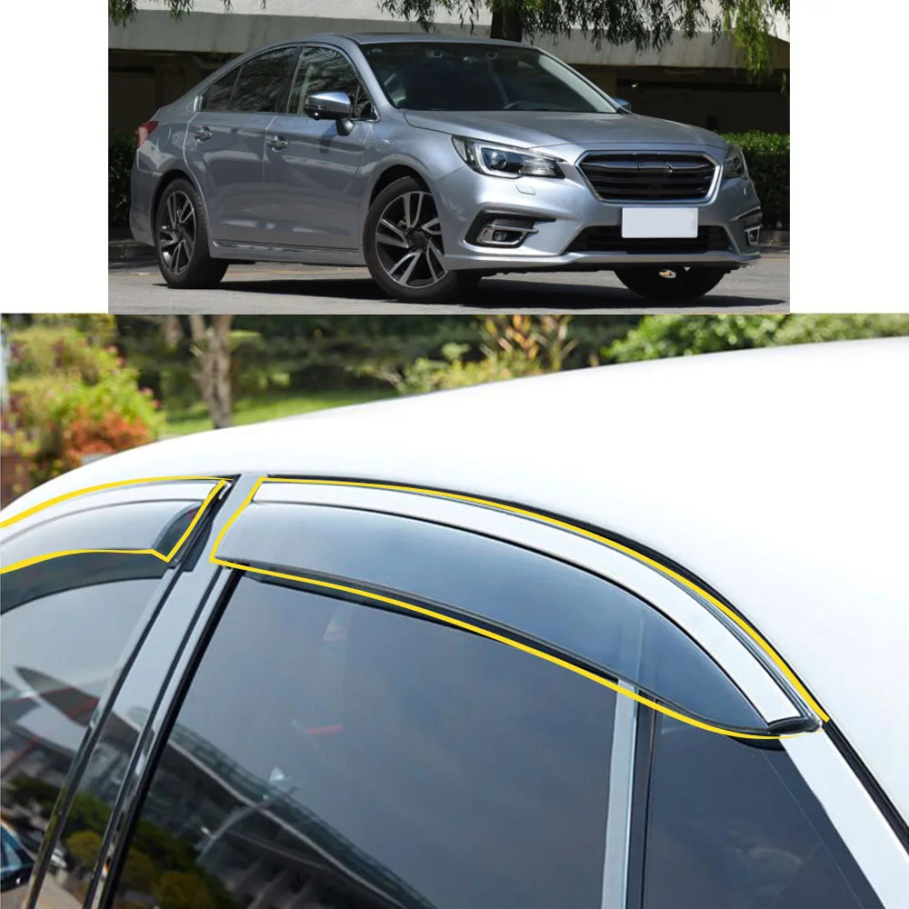 Car Sticker Plastic Window Glass Wind Visor Rain/Sun Guard Vent Parts For SUBARU LEGACY Sedan 2015 2016 2017 2018 2019 2020