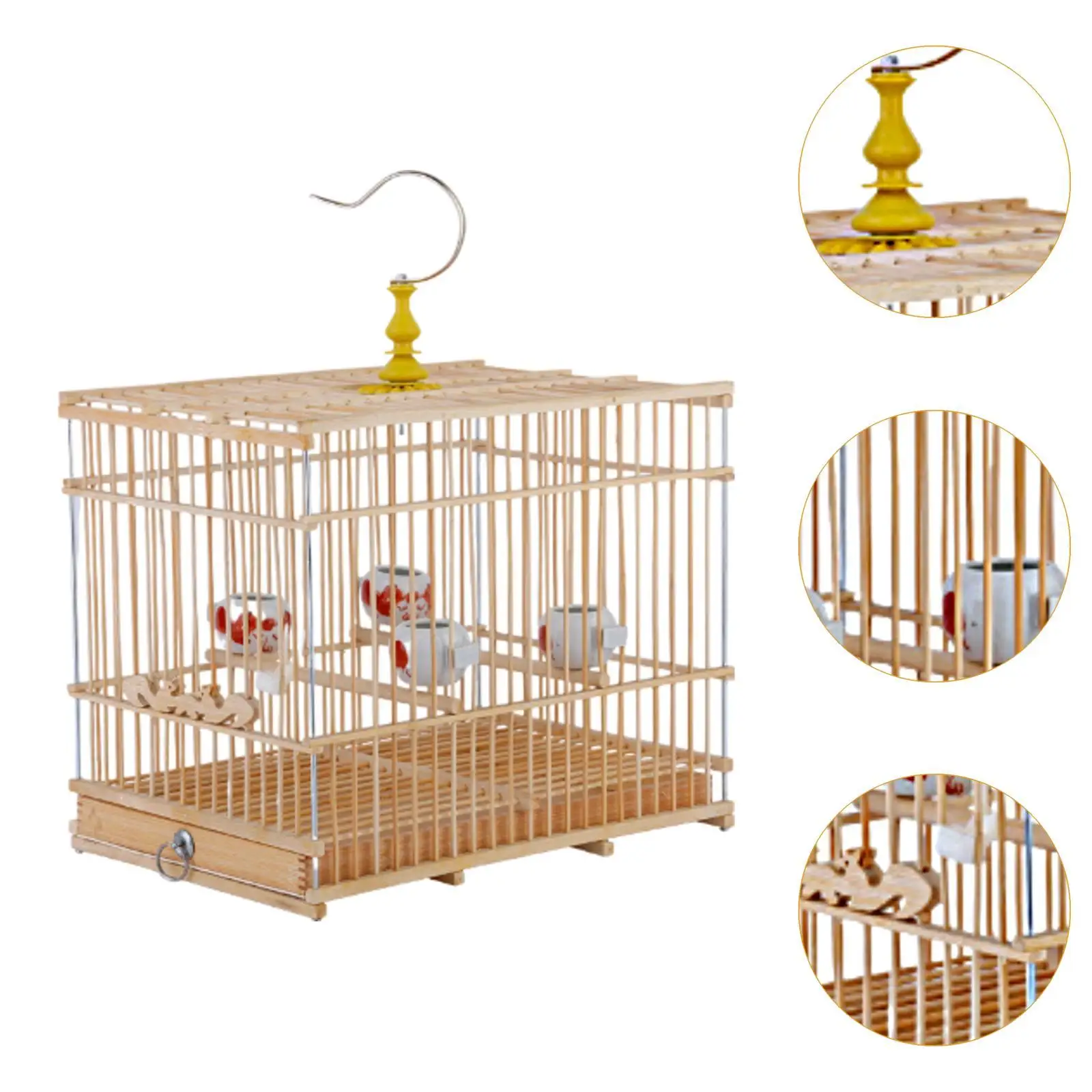 

Bird Cage Birdcage with Food Cup Parrot Stand Cage Travel Birds Cage for Finches Budgies Small Animals Cockatiels Lovebirds