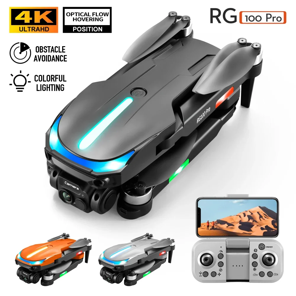 Drone quadricoptère d'évitement d'obstacles laser sans balais, retour GPS, RC, UAV, 4K, HD, caméra pour touristes, 5G, WiFi, FPV, 360 °, RG100 PRO, jouets