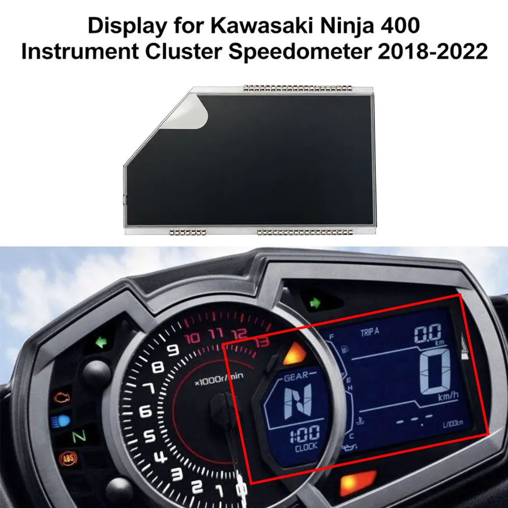Replacement LCD Display for Kawasaki Ninja 400 250 650 Z1000SX ZX-6R 1000 Instrument Cluster Speedometer