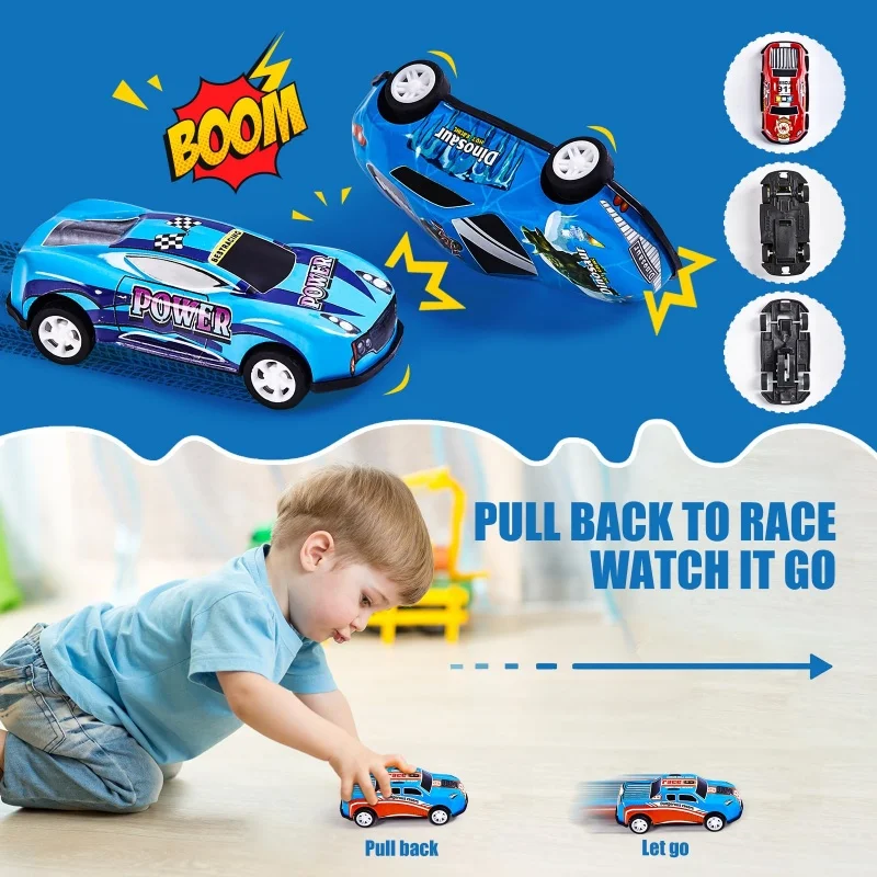 

26PCS Cartoon Toys Mini Car Set Boys Metal Pull Back Cars for Child Mini Car Model Funny Kids Toys Kindergarten Toys Gift