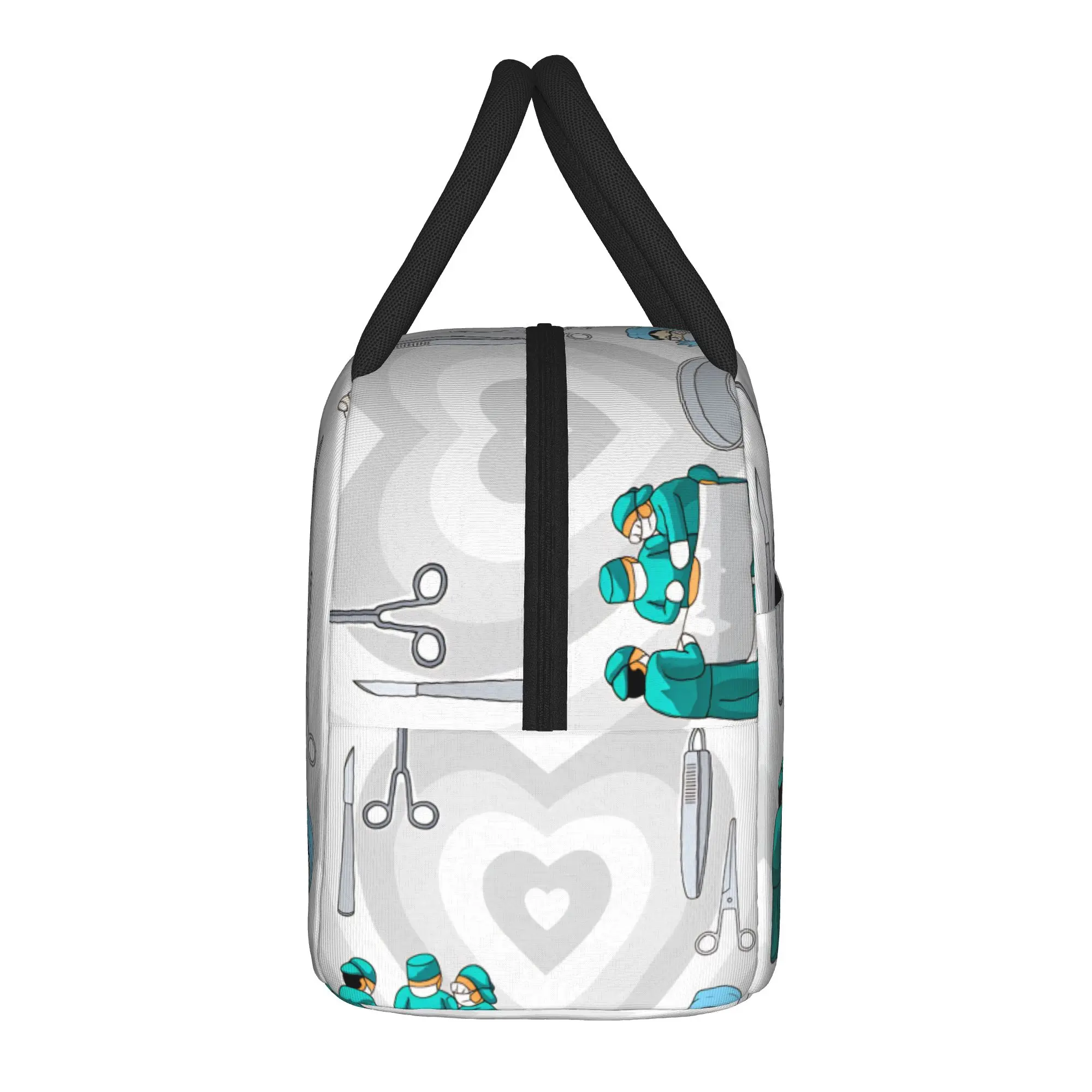 Wear Nurse and Stethoscope Medical  Lunch Bag Lunch Box Outdoor Picnic Tote Food Bags For Women Oxford Graphic Design Cooler Bag