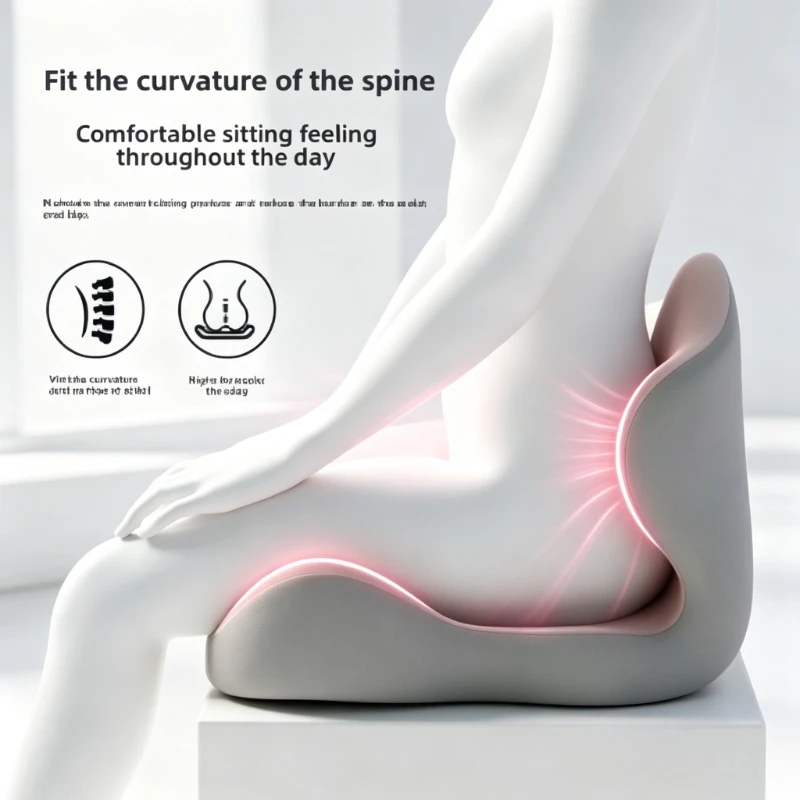 Memory Foam One-piece Cushion Office Cushion Hip Beautification Spine Relief And Waist Support Cushion