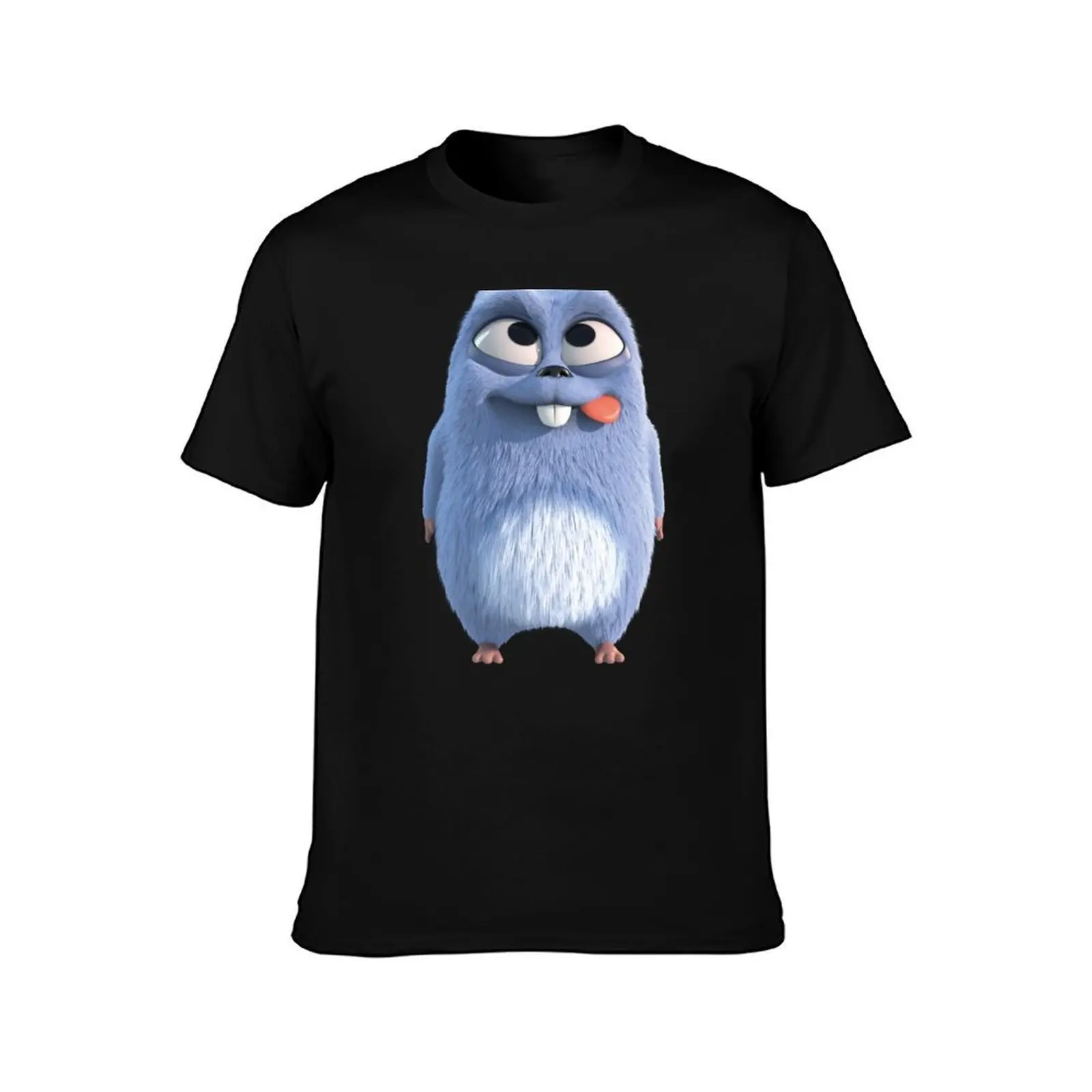 Happy funny lemming T-Shirt, Summer Casual Cotton Tee, Oversized Streetwear Tops, Vintage Graphic Print, Loose Fit Short Sleeve
