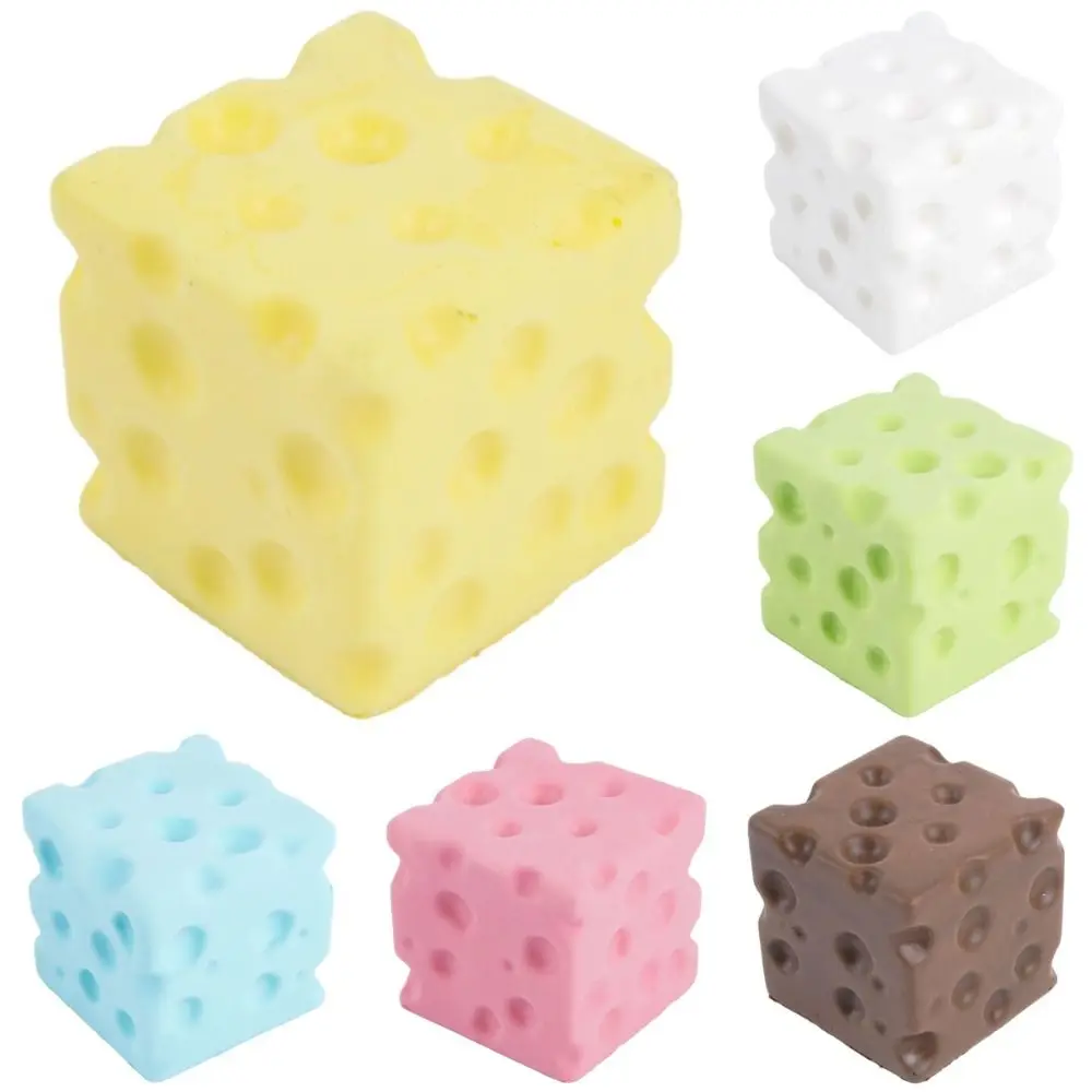 5/7cm Cheese Squeezed Cube PU Slow rebound Super Soft Slow Rebound Fidget Toy Comfortable Elastic Cheese Squishy Toy