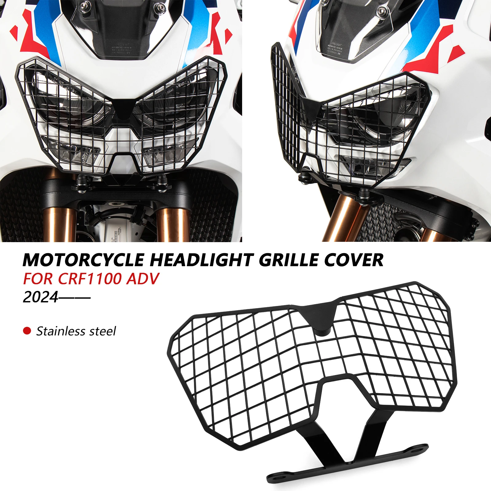 

For CRF1100 ADV 2024 Front Headlight Grille Guard Cover Protector Decorative CRF 1100L Africa Twin Adventure Sports 2025 2024