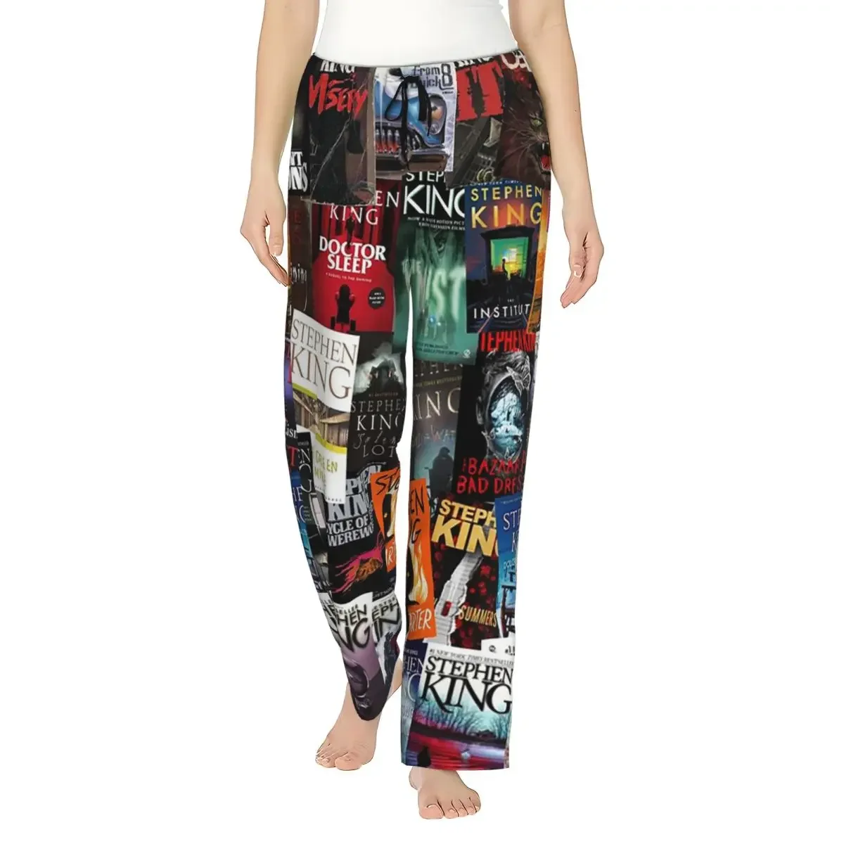 

Custom Stephen King Book Covers Horror Bookworm Women Pajama Pants Lounge Sleep Sleepwear Bottoms with Pockets