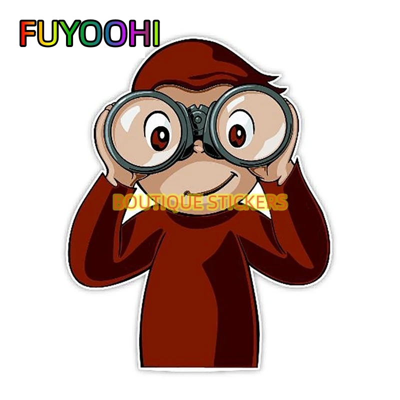 FUYOOHI Interesting Car Sticker Curious George Personality Car Styling Animal Vinyl Decal Graphic Waterproof Stickers